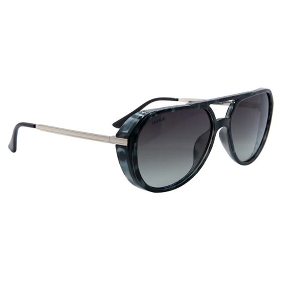 QWAVE Collection Nik Polarized Sunglasses, Ocean Marble / Graphite Gradient - Picture 1 of 3